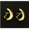 Image 1 : Italian Made Large Statement Half Hoop Designer Earrings in 14k Gold