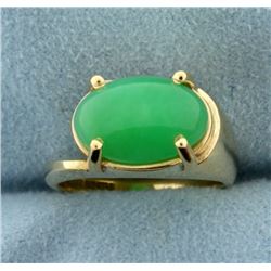 5ct Natural Jade Ring in 14k Gold