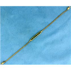 7 1/4 Inch Emerald Bracelet in 14k Gold