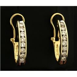 1ct TW Diamond Half Hoop Earrings in 14k Gold