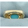 Image 4 : Persian Turquoise and Diamond Ring in 14k Gold