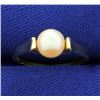 Image 1 : Cultured Pearl Solitaire Ring