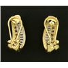 Image 3 : 1ct TW Baguette and Round Diamond Earrings in 14k Gold