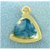 Image 2 : 3ct Natural Aquamarine Triangular Pendant in 14k Gold