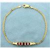 Image 1 : Ruby and Diamond Bracelet in 14k Gold