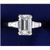 Image 2 : Over 1.5 ct TW Very High Quality Emerald Cut Diamond Engagement Ring in 14K White Gold Setting