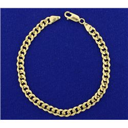 Italian Made Solid Curb Link Bracelet in 14K Yellow Gold