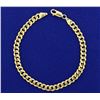 Image 1 : Italian Made Solid Curb Link Bracelet in 14K Yellow Gold