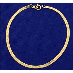 14k Gold Herringbone Bracelet