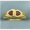 Image 1 : Two Hearts Garnet Gold Ring