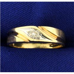 Diamond Band Ring in Yellow and White Gold