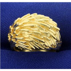 Unique Dome Style Designer Ring in 14K Yellow Gold