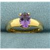 Image 1 : 1ct Amethyst Solitaire Gold Ring