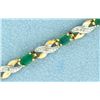Image 2 : Over 2.75ct Emerald and Diamond Gold Bracelet
