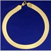 Image 1 : Italian Made 18 1/2 Inch Extra Wide Herringbone Gold Necklace
