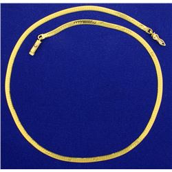 16 Inch Herringbone Neck Chain in 14k Gold