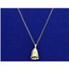 Image 1 : Diamond Bell Pendant with 14k White Gold Chain