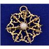 Image 1 : Vintage Pearl Pendant or Pin in 14k Rose Gold
