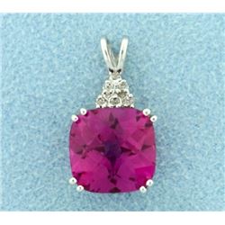 6ct Pink Topaz and Diamond Pendant