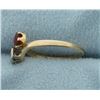 Image 2 : Natural Ruby and Diamond Ring in 14K Gold