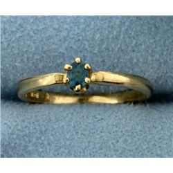 Color Changing Alexandrite Solitaire Ring in 14K Yellow Gold