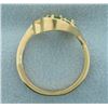 Image 3 : Emerald and Diamond Ring in 14K Yellow Gold