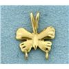 Image 1 : Butterfly Design Charm Holding Pendant in 14K Yellow Gold