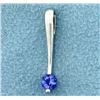Image 1 : Tanzanite Drop Pendant in 14K White Gold