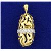 Image 1 : Abstract Custom Design Diamond Pendant in 14K Yellow Gold