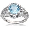 Image 2 : Huge 2.2 CT Baby Swiss Blue Topaz and Diamond Ring in Sterling Silver