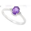 Image 1 : Amethyst and Diamond Ring in Sterling Silver