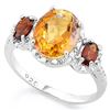 Image 1 : Deep Citrine and Garnet Ring in Sterling Silver
