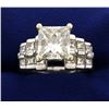 Image 1 : Over 4ct TW Certified Princess Cut Diamond Engagement Ring in Platinum