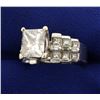 Image 2 : Over 4ct TW Certified Princess Cut Diamond Engagement Ring in Platinum
