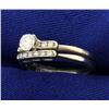 Image 2 : Over 1/3ct TW Diamond Wedding Ring Set in 14K White Gold