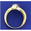 Image 3 : 1/3 ct TW Criss Cross Diamond Ring in 10K Yellow and White Gold