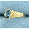 Image 2 : Antique Blue Spinel Ring in 14K Yellow Gold