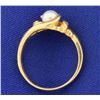 Image 3 : Akoya Pearl and Diamond Ring in 14K Yellow Gold