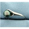 Image 2 : Tahitian Pearl Ring in 14K White Gold