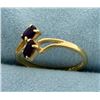 Image 2 : Two Stone Amethyst Ring in 14K Yellow Gold