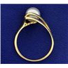 Image 3 : Unique Pearl Ring in 14K Yellow Gold