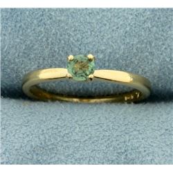 Solitaire Color Changing Alexandrite Ring in 14K Yellow Gold