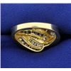 Image 4 : 1ct TW Baguette and Round Diamond Ring in 14K Yellow Gold