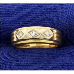 Vintage Diamond Band Ring in 14K Yellow and White Gold