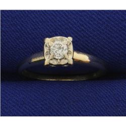 Diamond Ring in 14K Yellow and White Gold