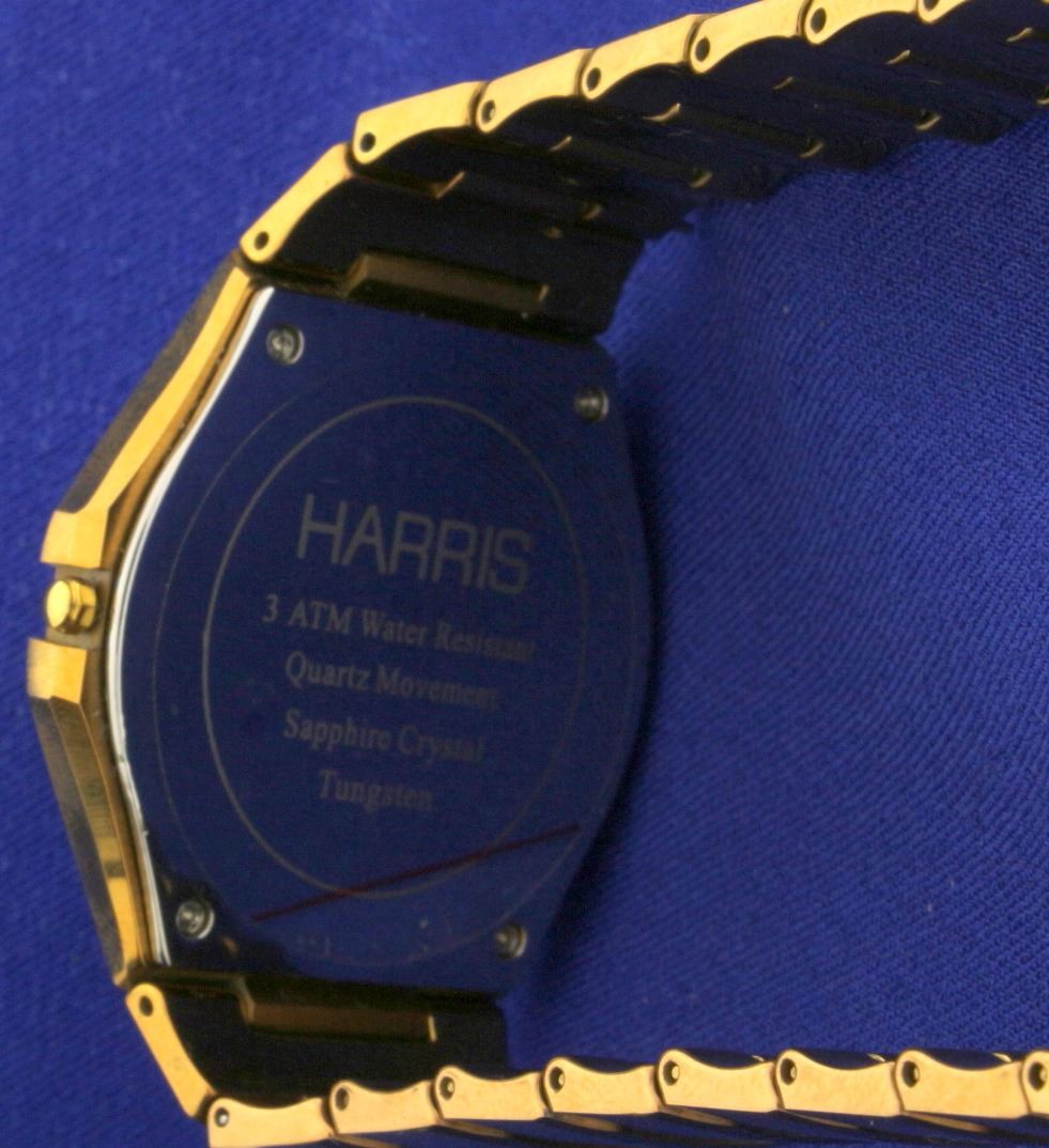 Harris Men's Sapphire Tungsten Watch with Diamond Face