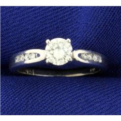 1/3ct Diamond Solitaire Engagement ring in 14K White Gold