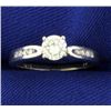 Image 1 : 1/3ct Diamond Solitaire Engagement ring in 14K White Gold