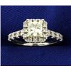 Image 1 : Over 1ct TW Princess Cut Diamond Engagement Ring in 18K White Gold Romance Brand Setting