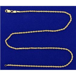 18 1/4 Inch Rope Link Neck Chain in 14k Gold